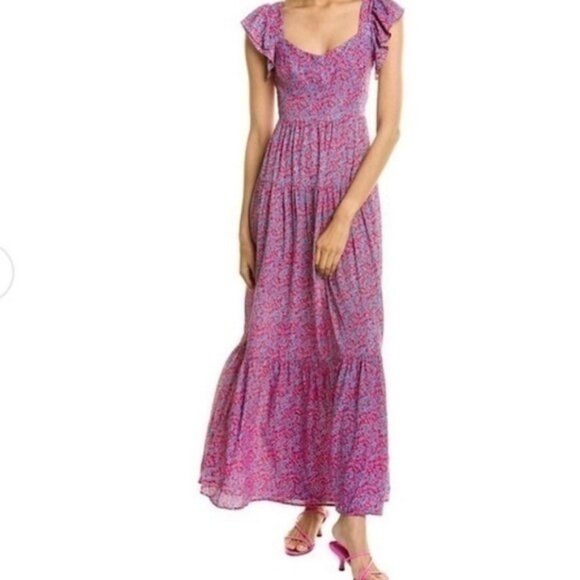 Sabina Musayev x REVOLVE Truly Metallic Maxi Dress pink blue silver NWT - Picture 5 of 6